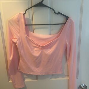 Elegant Pink Long Sleeve Women's Top